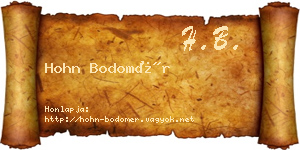 Hohn Bodomér névjegykártya